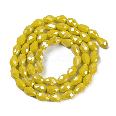 Opaque Solid Color Electroplate Glass Beads Strands EGLA-N013-P4mm-B06-1