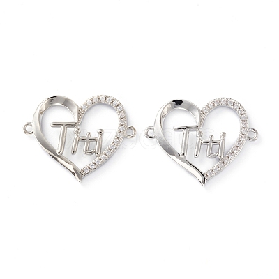 Brass Micro Pave Clear Cubic Zirconia Links ZIRC-Z007-15P-1