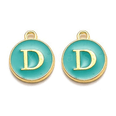 Golden Plated Alloy Enamel Charms ENAM-Q437-15D-1