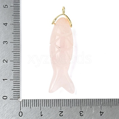 Natural Rose Quartz Carved Pendants G-P599-07G-04-1