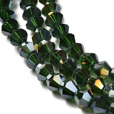 Transparent Electroplate Glass Beads Strands EGLA-A039-T6mm-B25-1
