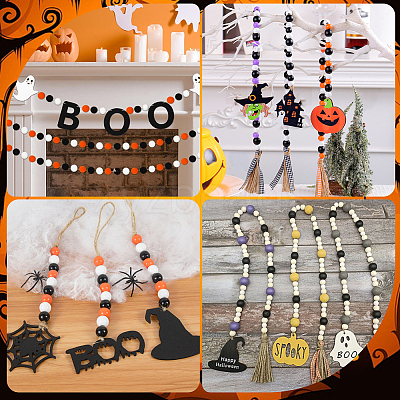 240Pcs 6 Styles Natural Wood Beads Strands WOOD-SP0001-03C-1