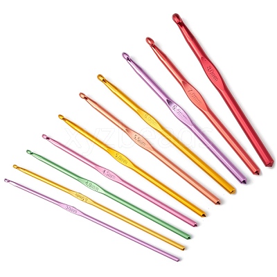 Aluminum Crochet Hooks Needles TOOL-S011-01-1