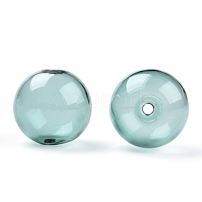 Transparent Blow High Borosilicate Glass Globe Beads GLAA-T003-09E-1