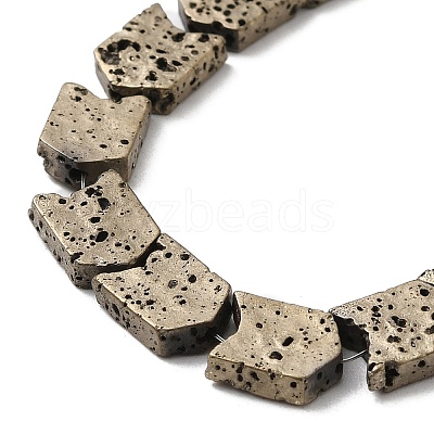 Electroplated Natural Lava Rock Beads Strands G-Q1009-D01-01-1