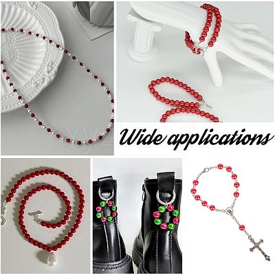 2120Pcs 8 Styles Imitation Pearl Resin Beads Strands RESI-AR0001-47-1