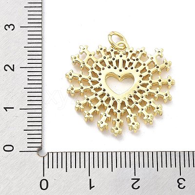 Brass Micro Pave Cubic Zirconia Pendants KK-Q006-35G-04-1