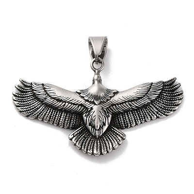 304 Stainless Steel Big Pendants STAS-U021-09AS-1