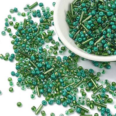 Opaque & Transparent Inside Colours Glass Seed Beads SEED-YW0002-17F-1