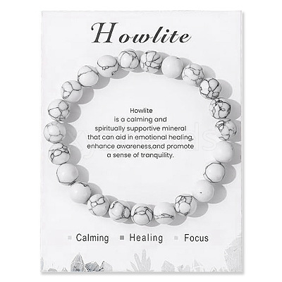 Synthetic Howlite Beaded Stretch Bracelets PW-WG7FE75-22-1-1