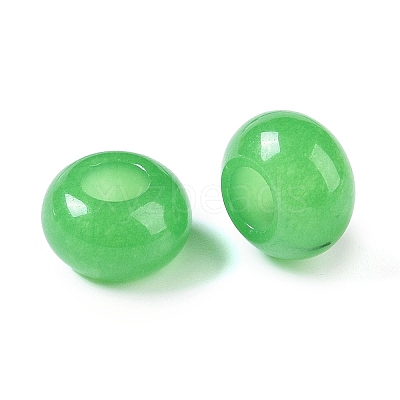 Natural White Jade European Beads X-G-G740-14x8mm-35-1