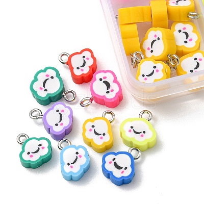 80Pcs 8 Colors Handmade Polymer Clay Charms CLAY-YW0001-74-1