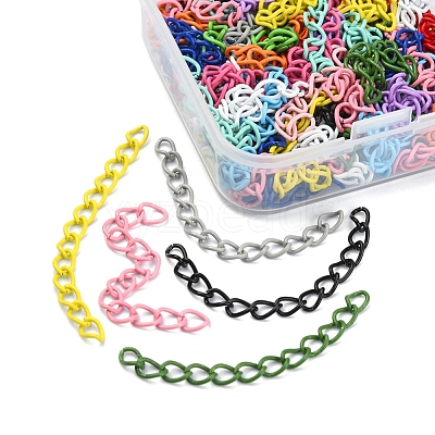 100Pcs Spray Painted Iron Curb Chain Extender CH-YW0002-02-1