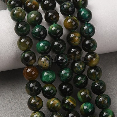 Grade AB Natural Tiger Eye Beads Strands X-G-B133-A02-6MM-02-1