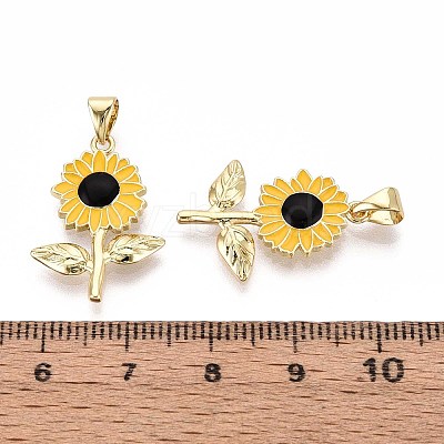 Brass Enamel Pendants KK-T071-109G-1