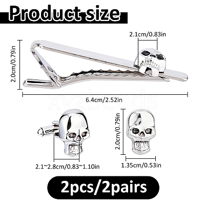 Alloy Cufflinks & Tie Clips Sets AJEW-WH0886-09A-1