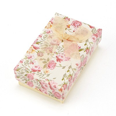 Flower Pattern Cardboard Jewelry Packaging Box X3-CBOX-L007-003C-1