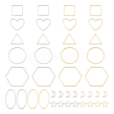40Pcs 16 Style Alloy Linking Rings FIND-PJ0001-27-1