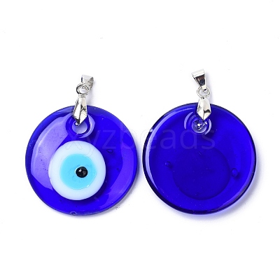Handmade Evil Eye Lampwork Pendants LAMP-C001-02C-1