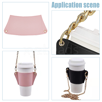 5Pcs 5 Colors PU Leather Heat Resistant Reusable Cup Sleeve AJEW-WR0001-58A-1