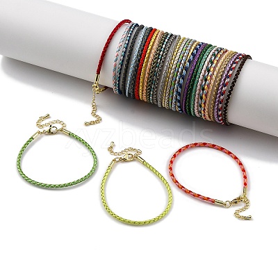 Polyester Cord Braided Bracelet Makings MAK-Z003-01G-1
