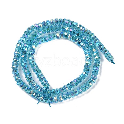 Electroplate Glass Beads Strands GLAA-Q105-03G-1