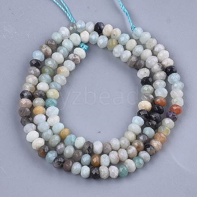Natural Flower Amazonite Beads Strands G-S354-47-1