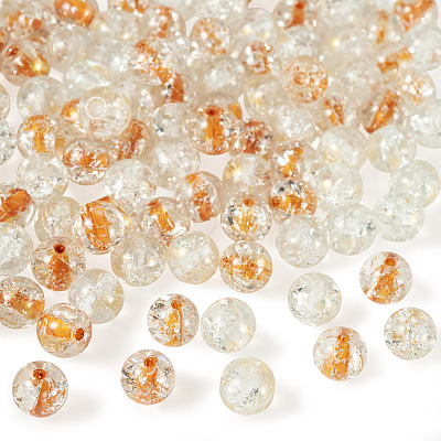 100Pcs Crackle Transparent Glass Beads Strands GLAA-TA0004-11A-1
