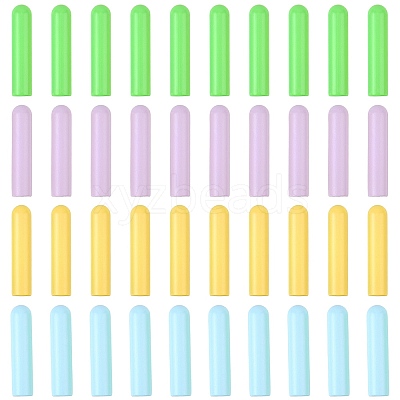 40Pcs 4 Colors Alloy Cord End FIND-GF0008-47B-1