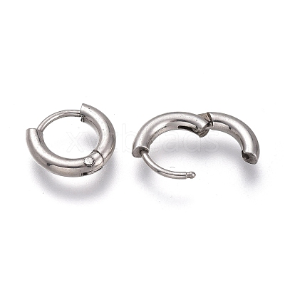 Tarnish Resistant 201 Stainless Steel Huggie Hoop Earrings EJEW-L256-05L-P-1