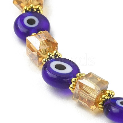 5Pcs 5 Style Natural Citrine & Lampwork Evil Eye & Seed Beaded Stretch Bracelets Set BJEW-JB09616-02-1