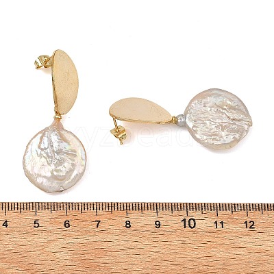 Natural Baroque Keshi Pearl Stud Dangle Earring EJEW-JE07134-1