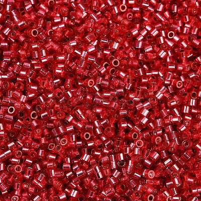 Baking Paint Silver Lined Glass Seed Beads SEED-H003-09C-1