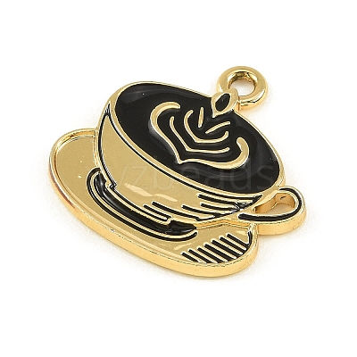 Blended Coffee Alloy Enamel Pendants ENAM-B038-01G-06-1