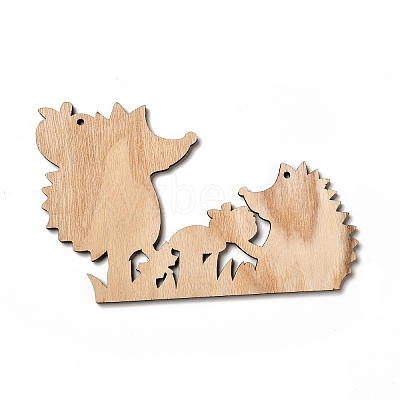 Single Face Printed Wood Big Pendants WOOD-I010-12B-1