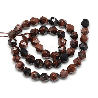 Natural Mahogany Obsidian Beads Strands G-S149-15-8mm-1