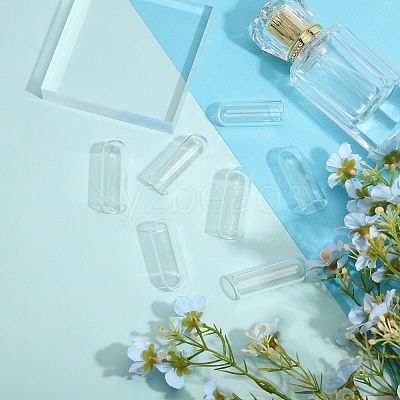 12Pcs Transparent Glass Straw Dustproof Covers AJEW-FG0002-37B-1