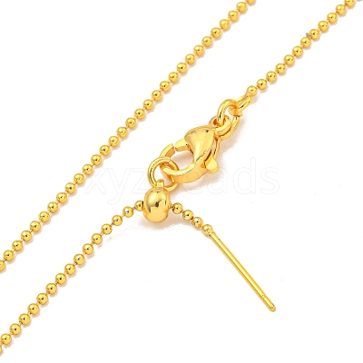Brass Ball Chain Necklaces for Women NJEW-G084-14G-1
