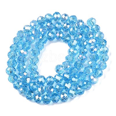 Electroplate Glass Beads Strands EGLA-A044-T6mm-B08-1