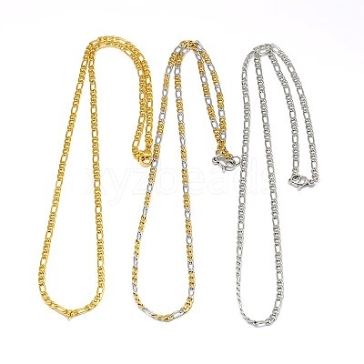 304 Stainless Steel Figaro Chain Necklace Making STAS-A028-N022-1