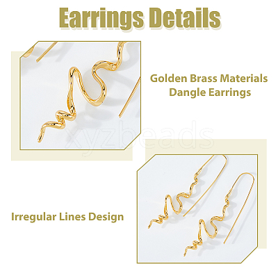 1 Pair Brass Dangle Earrings EJEW-HS0001-29G-1