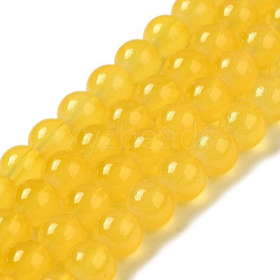 Baking Paint Imitation Jade Glass Round Bead Strands DGLA-Q021-8mm-30-1
