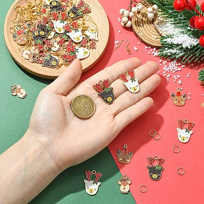 DIY Christmas Reindeer Earring Making Kit DIY-YW0017-80-1