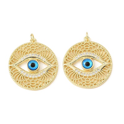 Brass Micro Pave Clear Cubic Zirconia Pendants CU-CBA9CBD-06G-1
