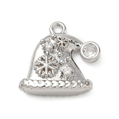 Brass Micro Pave Cubic Zirconia Charms KK-H521-02B-P-1