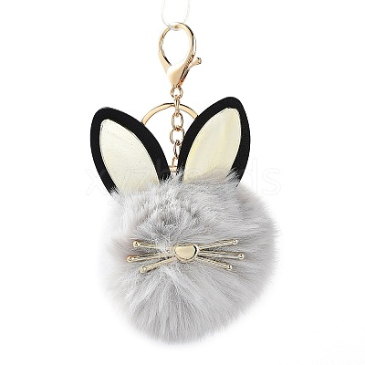 Faux Fur Cat Pendant Keychain ANIM-PW0002-20D-1
