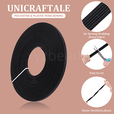 Polyester & Plastic Wire Boning FIND-WH0420-09B-1
