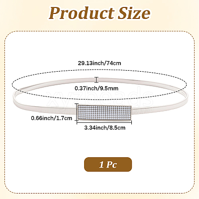 Iron & Resin Rhinestones Waist Chain Belts for Women Ladies Dress AJEW-WH20072-04S-1