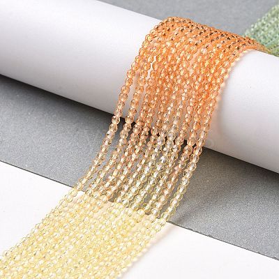 Transparent Gradient Color Glass Beads Strands GLAA-G101-2mm-05-1