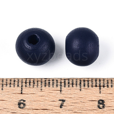 Painted Natural Wood Beads WOOD-S049-05B-1
